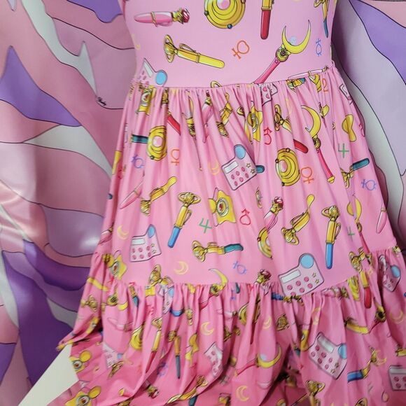 Blackmilk Sailor Moon Dress Medium Pink Kawaii Ruffle Summer Party Cosplay Prom - Picture 7 of 13